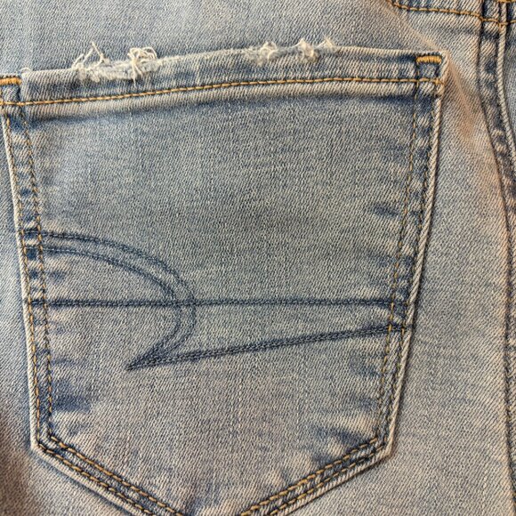 American Eagle Super High-Rise Light Wash Flare, 0 Short, NWT - Picture 6 of 6